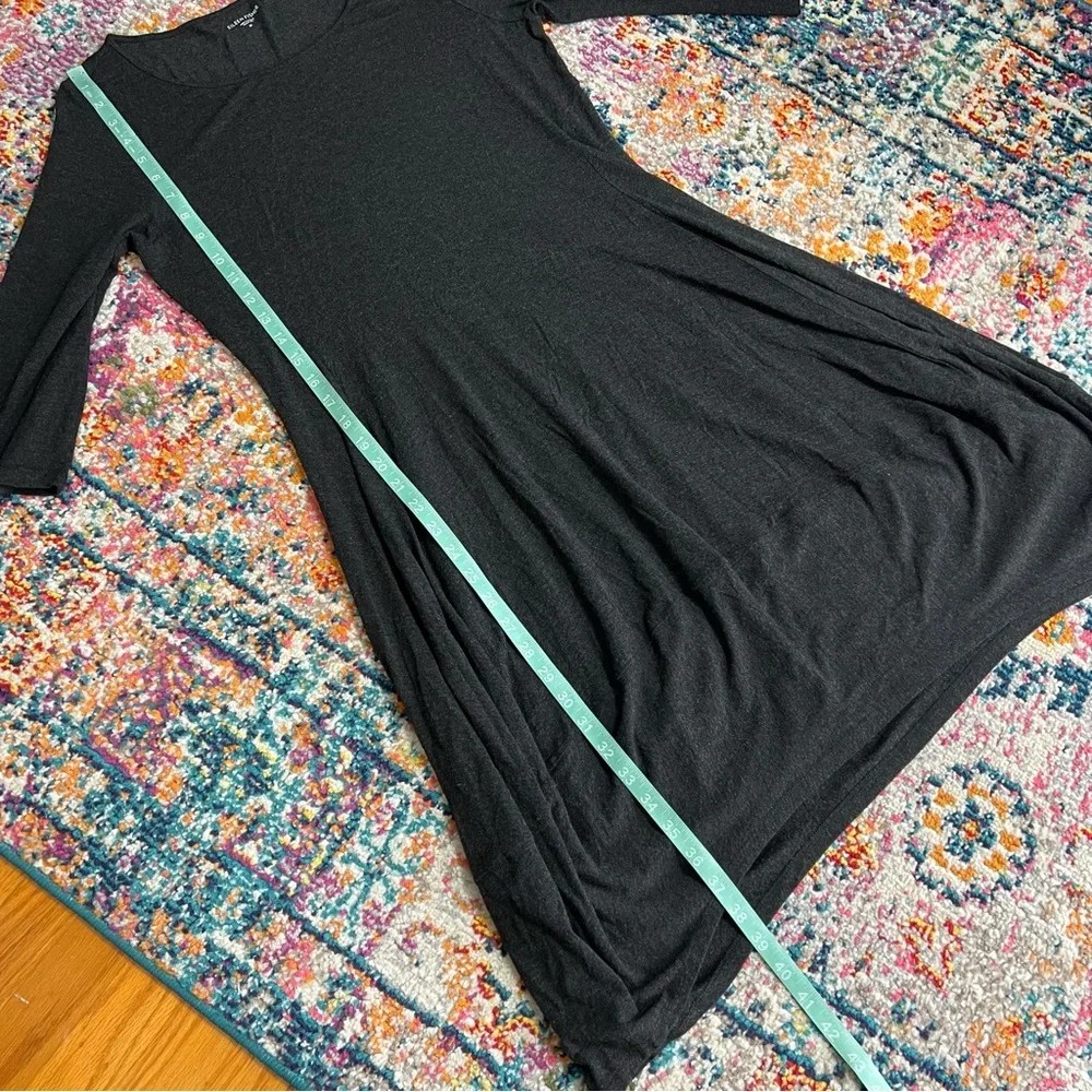 Eileen Fisher Jersey 3/4‎ Sleeve Charcoal Gray Dress Medium